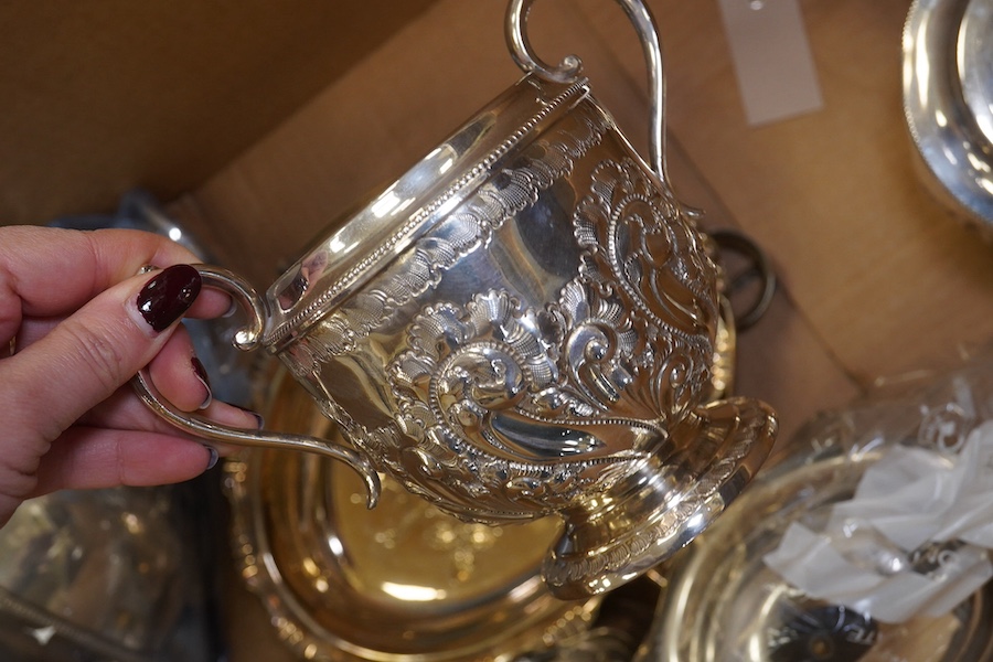 A quantity of various silver plated wares. Condition - varies